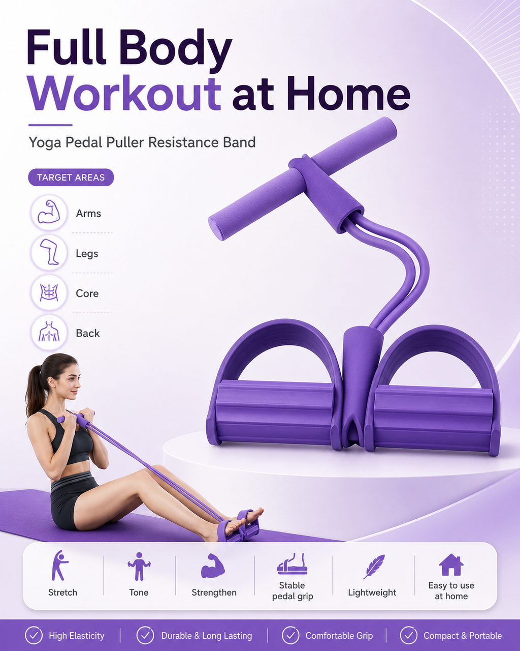 Yoga Pedal Puller Resistance Band Fitness Equipment